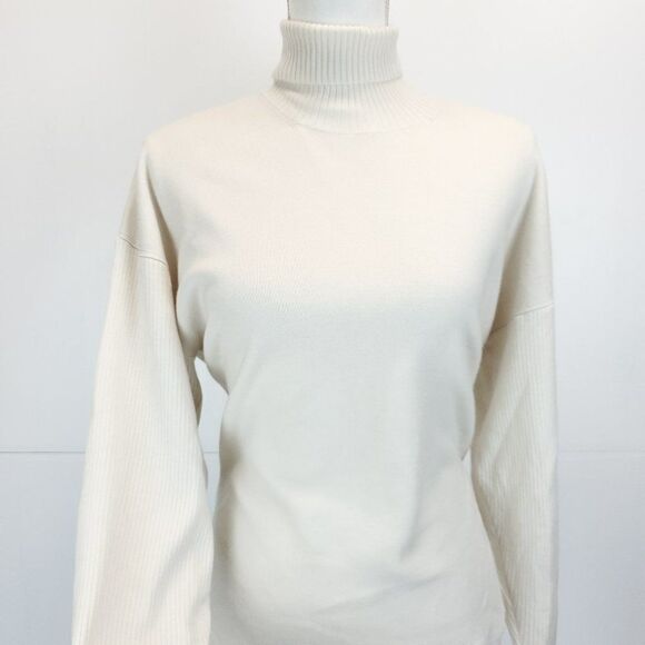 Jonathan Simkhai Eleanor Tie Back Cut Out Ribbed Knit Turtleneck Sweater - Picture 9 of 13